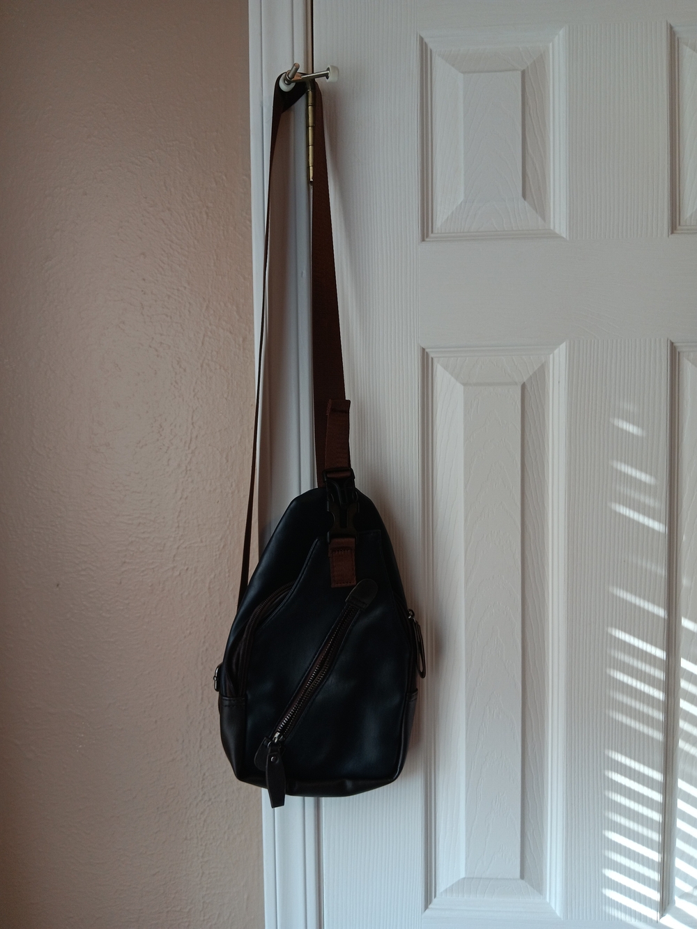 Dark Brown Sling Bag with Brown Strap